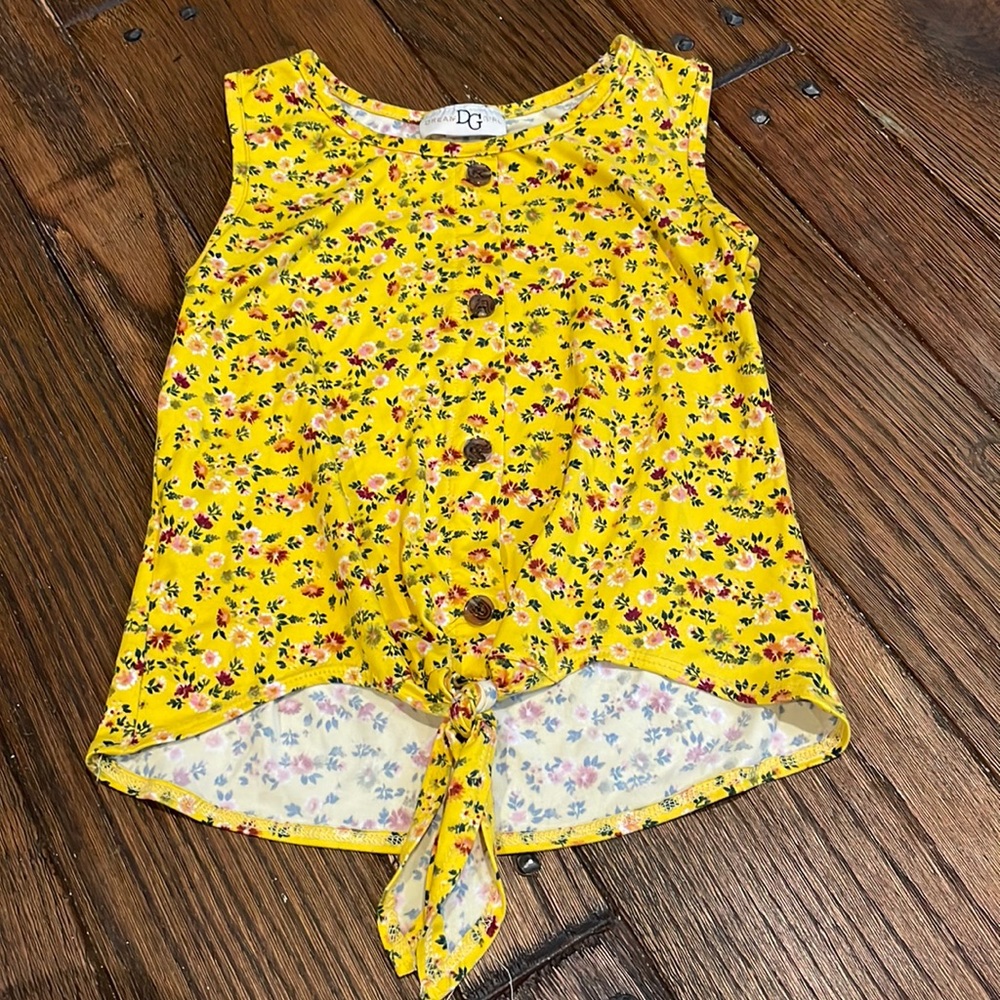 Yellow button tank top
